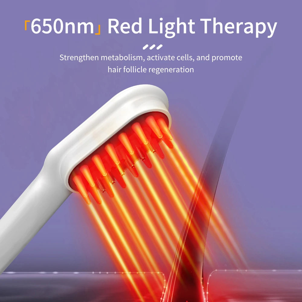 Elektrischer Massage kamm für Haarwuchs Rot & Blau Lichttherapie