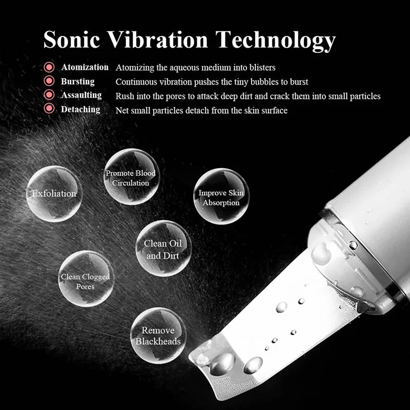 Ultrasonic skin scrubber vibration 