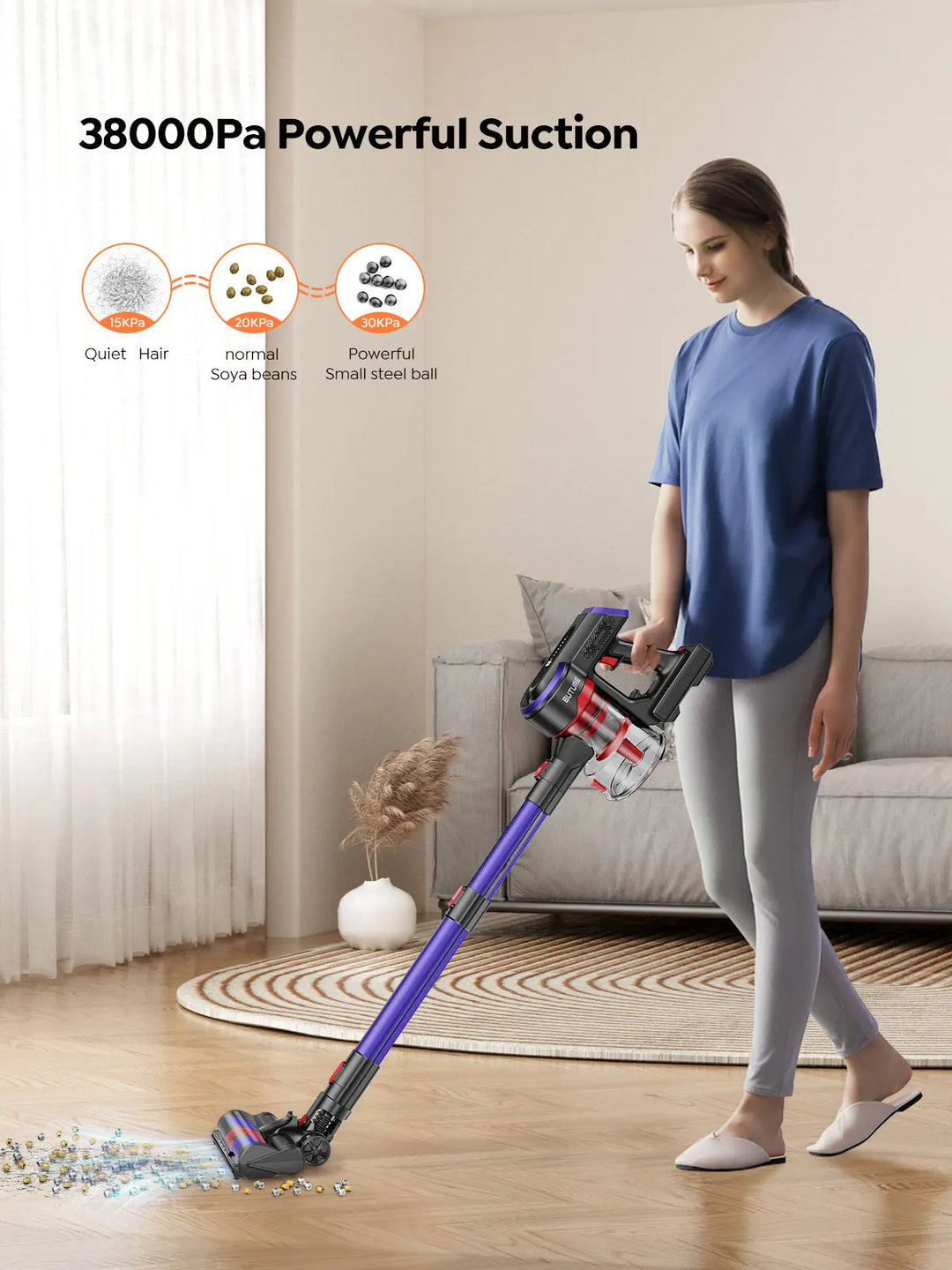 Buture 450 W 38 kPa cordless hand and stick vacuum cleaner